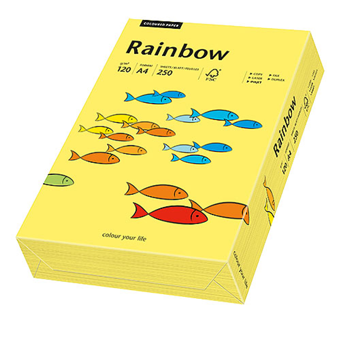 Papper Rainbow A4 120g gul 250st/paket