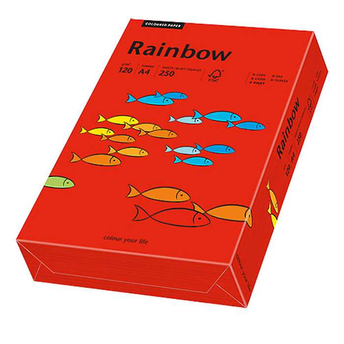 Papper Rainbow A4 120g intensivröd 250st/paket