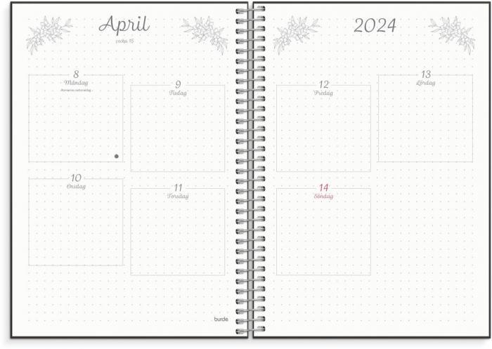 Burde 2024 Eco Line Kalender, Lilla Agenda 